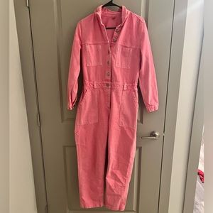 Pink Denim Jumpsuit
